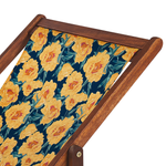 Liegestuhl Akazienholz dunkelbraun Textil weiss / mehrfarbig Blumenmuster 2er Set ANZIO