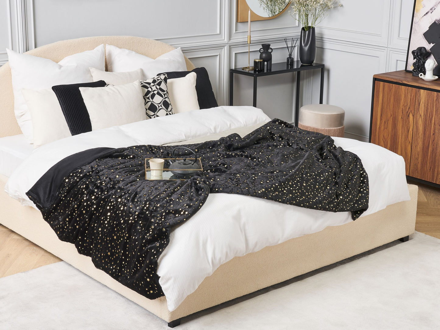 Kuscheldecke ALAZEYA 130 x 180 cm Schwarz