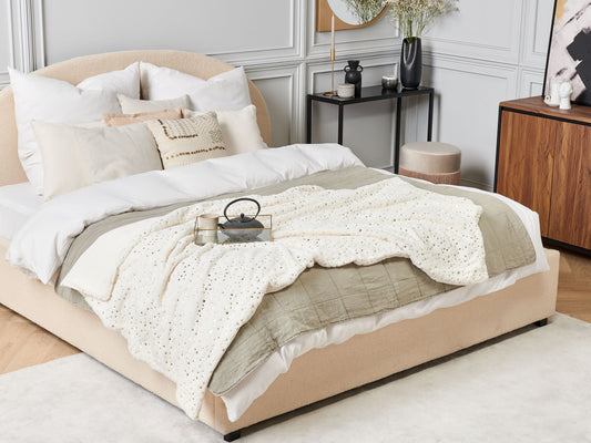 Kuscheldecke ALAZEYA 130 x 180 cm Creme