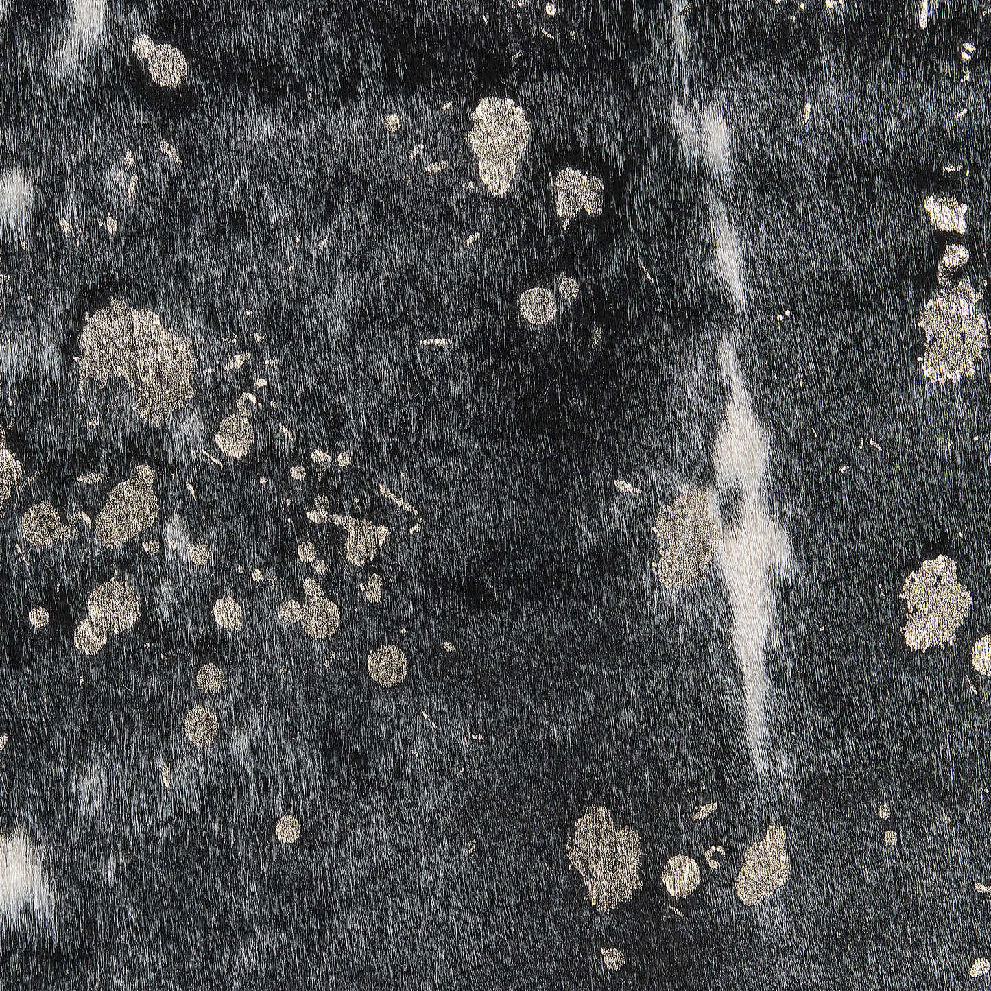 Kunstfell-Teppich Kuh schwarz / weiss mit goldenen Sprenkeln 150 x 200 cm BOGONG