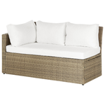 Lounge Set mit Tisch und Ottomane 5-Sitzer BARDI linksseitig inkl. Kissen Polyrattan Braun