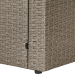 Lounge Set mit Tisch und Ottomane 5-Sitzer BARDI linksseitig inkl. Kissen Polyrattan Taupe