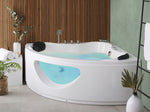 Whirlpool Badewanne weiss Eckmodell mit LED 207 x 146 cm TOCOA II
