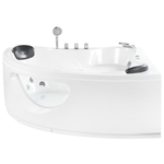 Whirlpool Badewanne weiss Eckmodell mit LED 207 x 146 cm TOCOA II