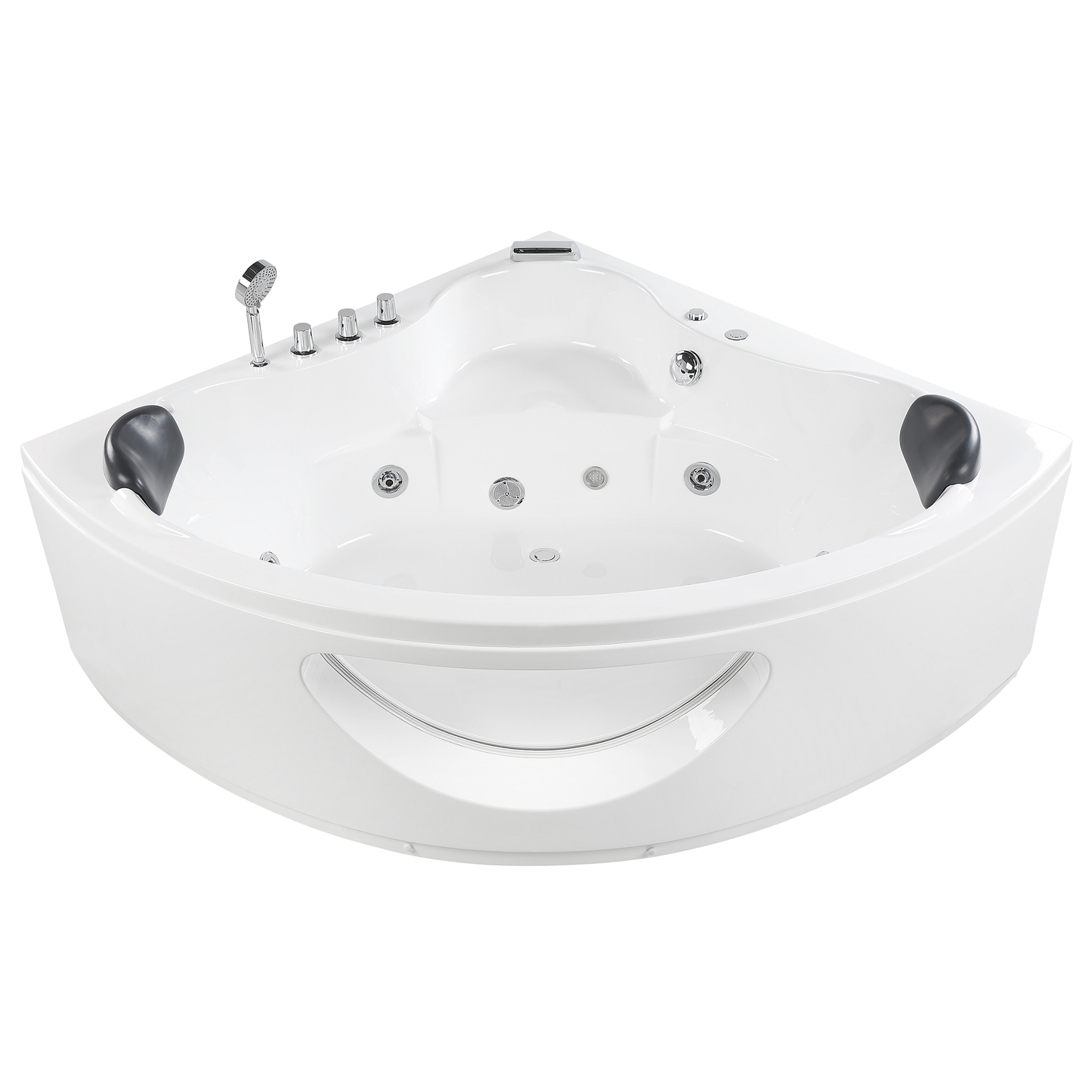 Whirlpool Badewanne weiss Eckmodell mit LED 207 x 146 cm TOCOA II