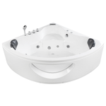 Whirlpool Badewanne weiss Eckmodell mit LED 207 x 146 cm TOCOA II