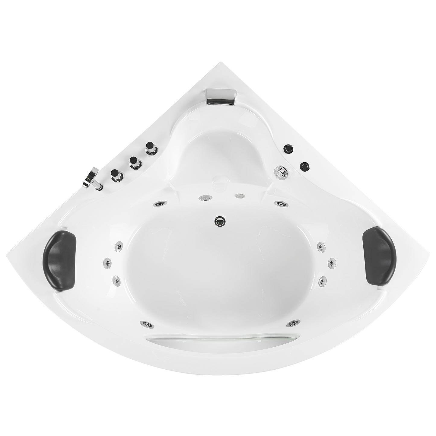 Whirlpool Badewanne weiss Eckmodell mit LED 207 x 146 cm TOCOA II