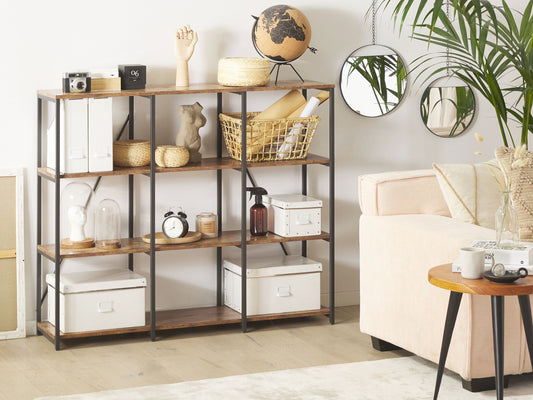 Bücherregal mit 3 Fächern Dunkler Holzfarbton RHODE