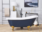 Badewanne freistehend blau / weiss oval 153 x 77 cm CAYMAN