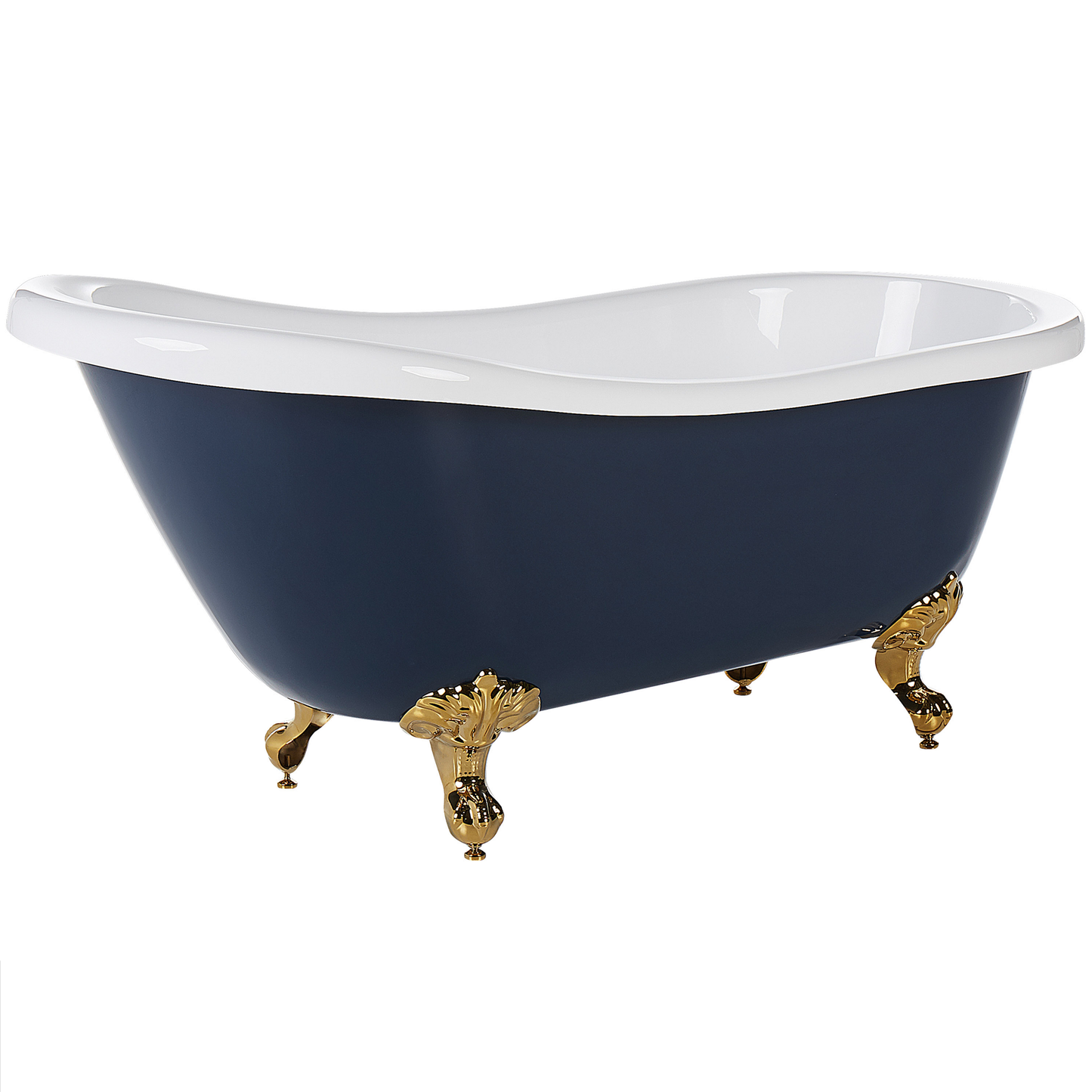 Badewanne freistehend blau / weiss oval 153 x 77 cm CAYMAN