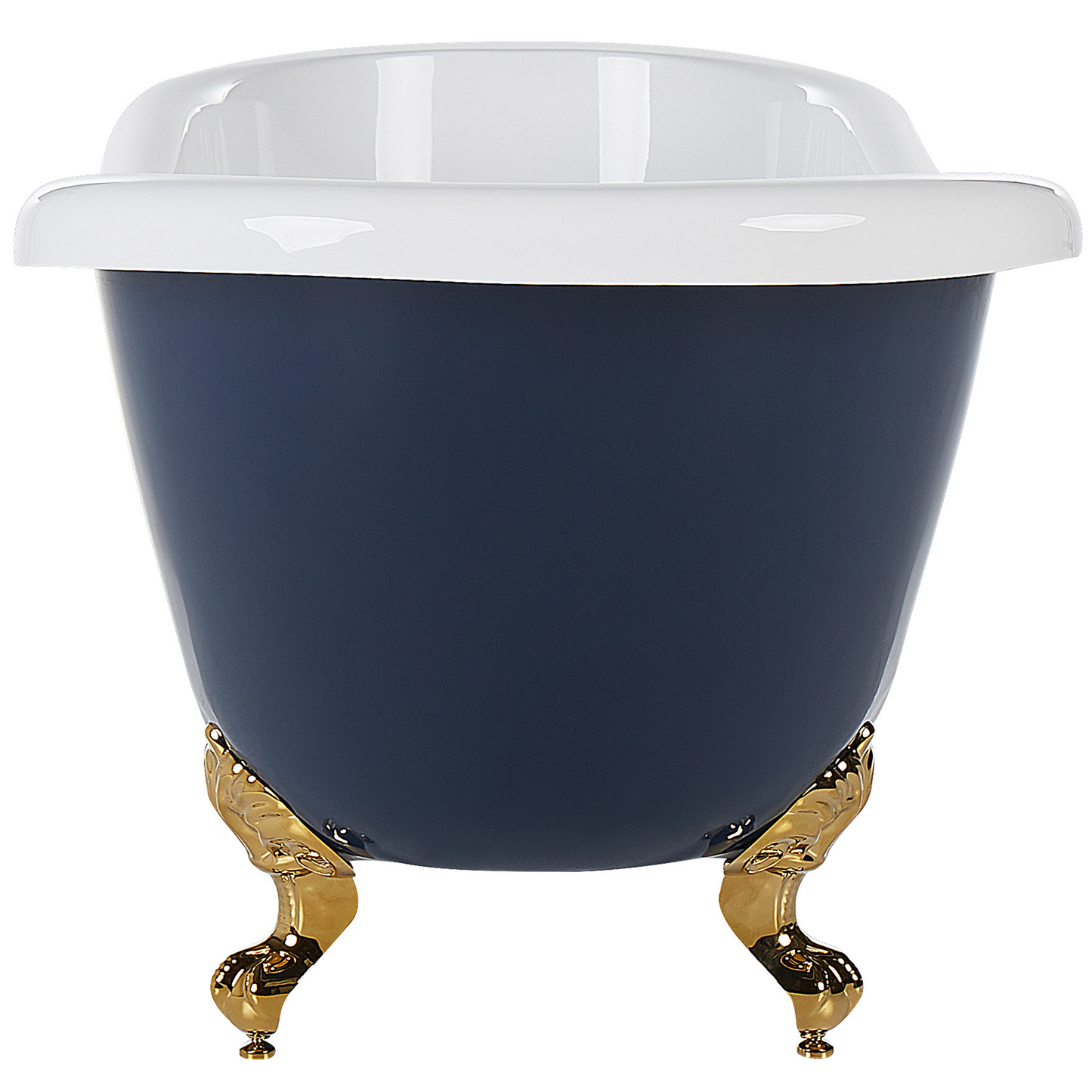 Badewanne freistehend blau / weiss oval 153 x 77 cm CAYMAN