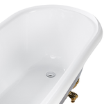Badewanne freistehend blau / weiss oval 153 x 77 cm CAYMAN