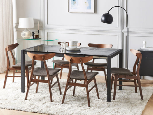 Ausziehbarer Esstisch GRANADA Schwarz 120/160 cm 80 cm