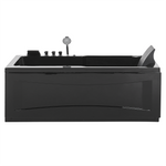 Whirlpool Badewanne schwarz rechteckig mit LED 169 x 81 cm rechts ARTEMISA