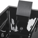 Whirlpool Badewanne schwarz rechteckig mit LED 169 x 81 cm rechts ARTEMISA