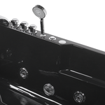 Whirlpool Badewanne schwarz rechteckig mit LED 169 x 81 cm rechts ARTEMISA