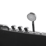 Whirlpool Badewanne schwarz rechteckig mit LED 169 x 81 cm rechts ARTEMISA