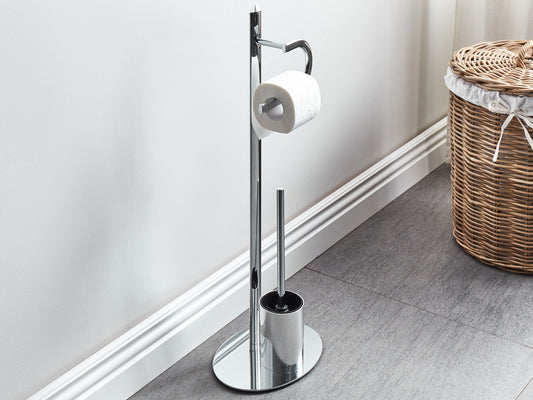 Halter für Toilettenpapier und Bürste SARTO Metall Silber