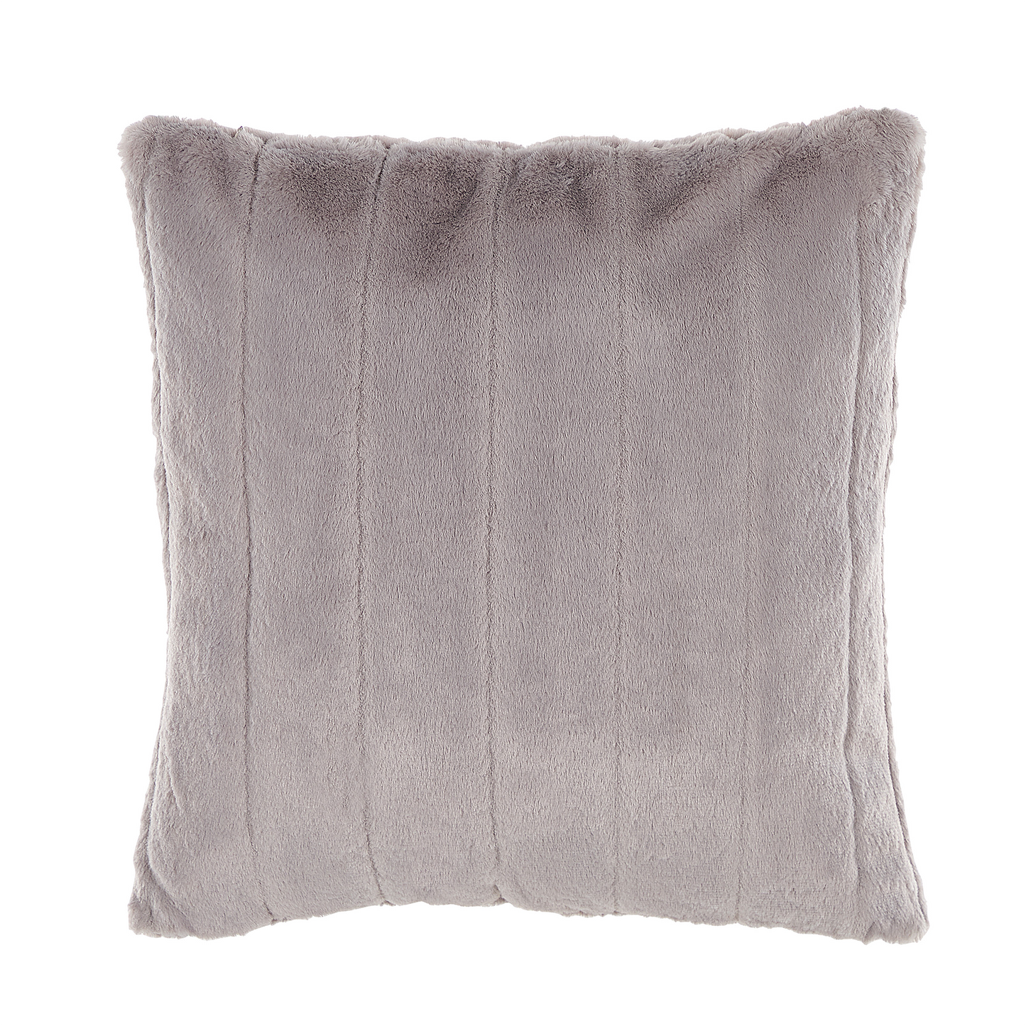 Dekokissen 2er Set PUMILA Webpelz 45 x 45 cm Hellgrau Streifenmuster