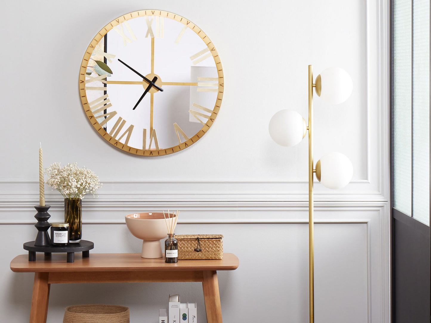 Wanduhr gold Spiegeleffekt ø 60 cm COMPORTA