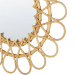 Wandspiegel BABAI 60 cm 60 cm Rattan Naturfarben