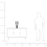Tischlampe Keramik grau 43 cm Trommelform IDER