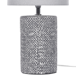 Tischlampe Keramik grau 43 cm Trommelform IDER
