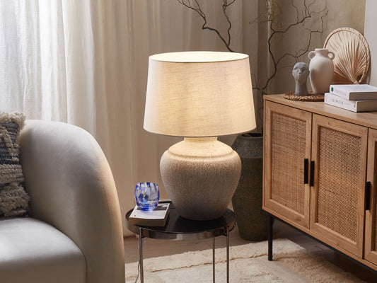 Tischleuchte CAINE Keramik Beige