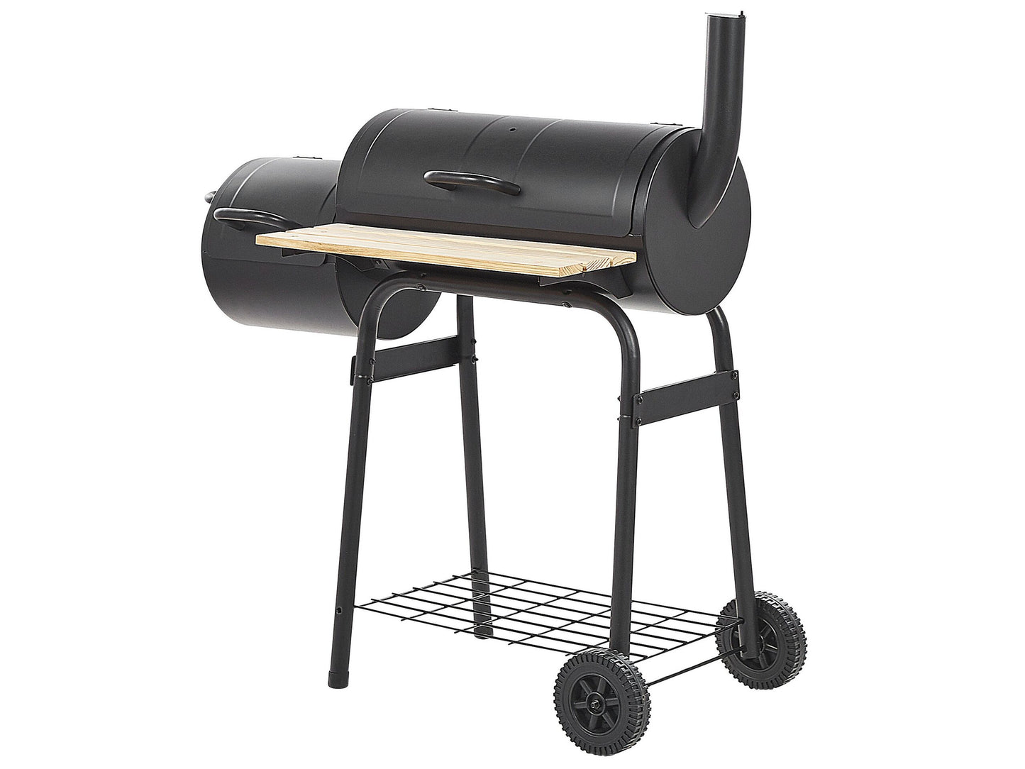 Holzkohlegrill SATAH mit Räucherkammer Metall Schwarz