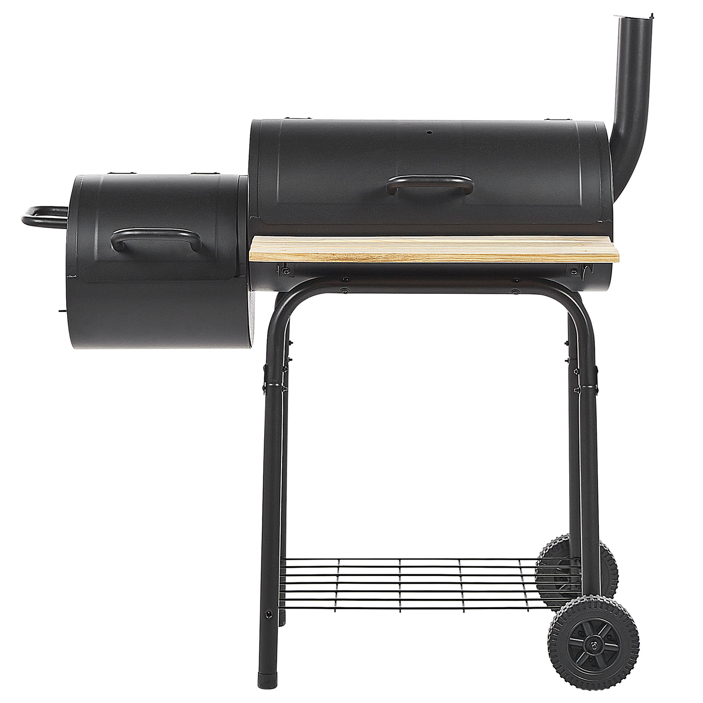 Holzkohlegrill SATAH mit Räucherkammer Metall Schwarz
