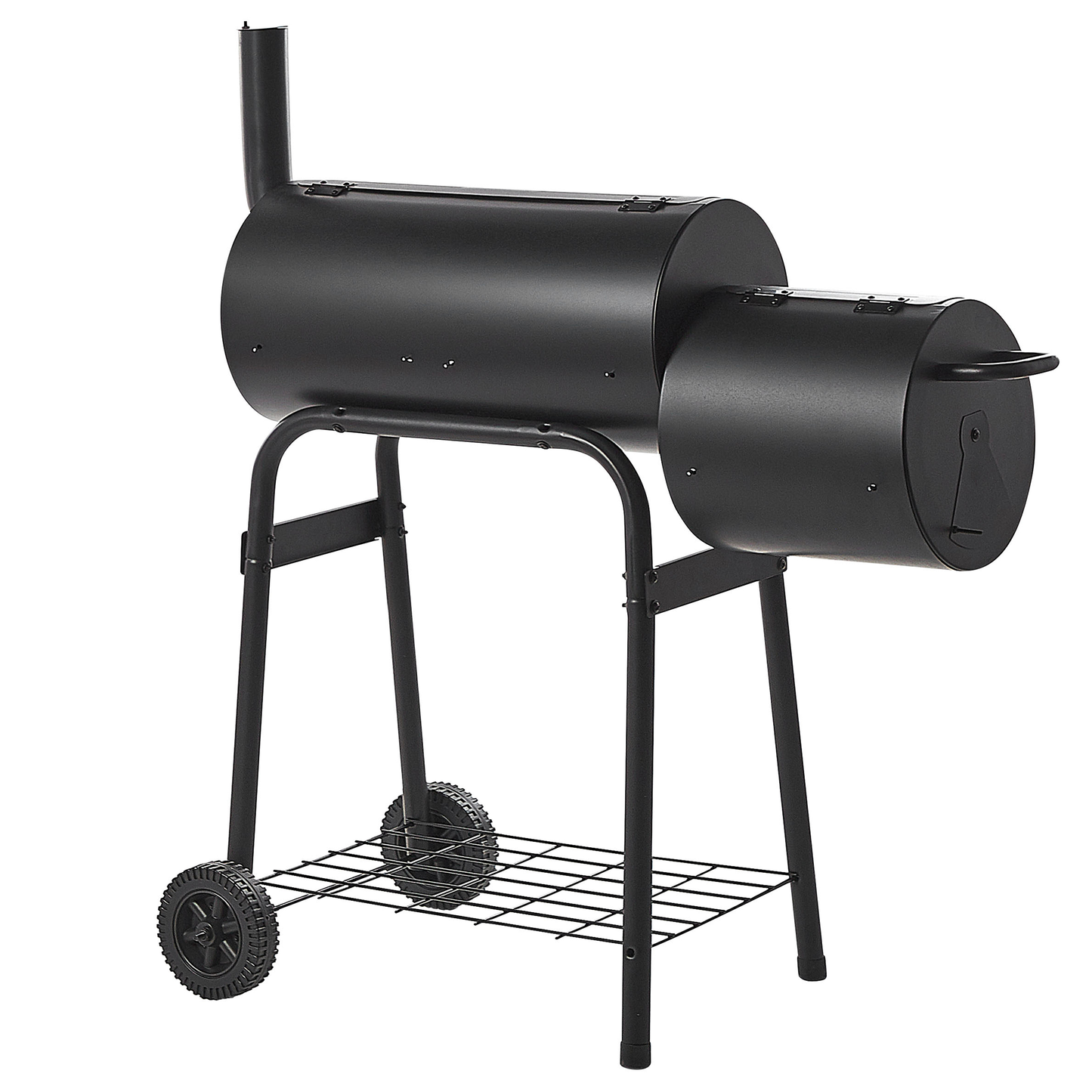 Holzkohlegrill SATAH mit Räucherkammer Metall Schwarz