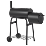 Holzkohlegrill SATAH mit Räucherkammer Metall Schwarz