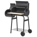 Holzkohlegrill SATAH mit Räucherkammer Metall Schwarz