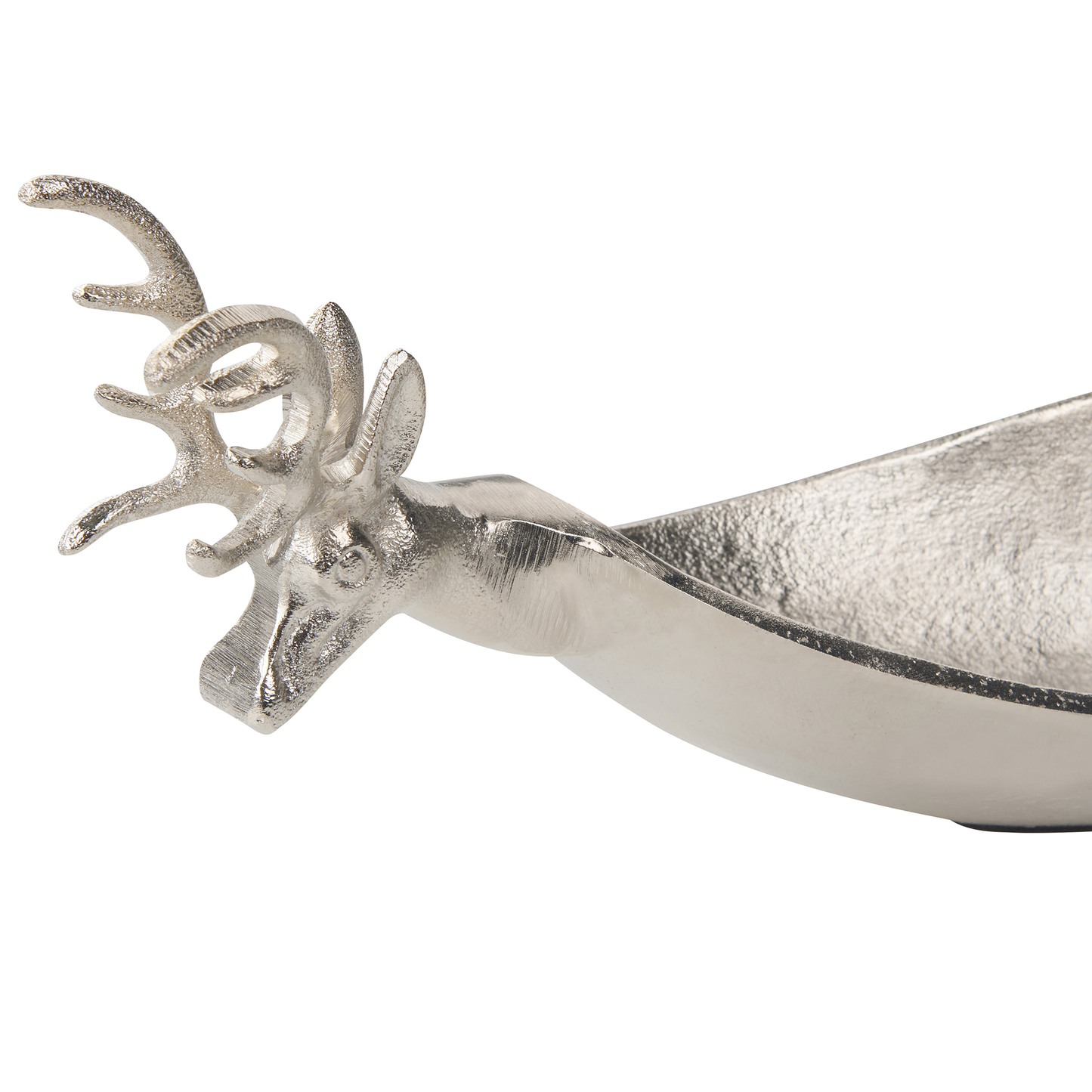 Dekoschale Aluminium silber Rentiermotiv 40 x 13 cm ANGKOR