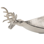 Dekoschale Aluminium silber Rentiermotiv 40 x 13 cm ANGKOR