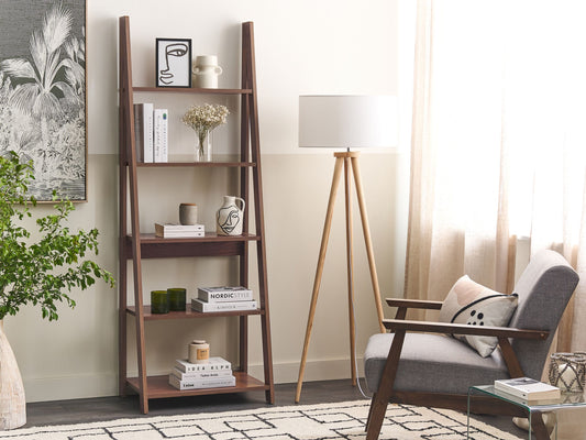 Bücherregal mit 5 Fächern Dunkler Holzfarbton WILTON