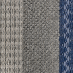 Teppich Wolle grau / blau 140 x 200 cm Streifenmuster Kurzflor AKKAYA