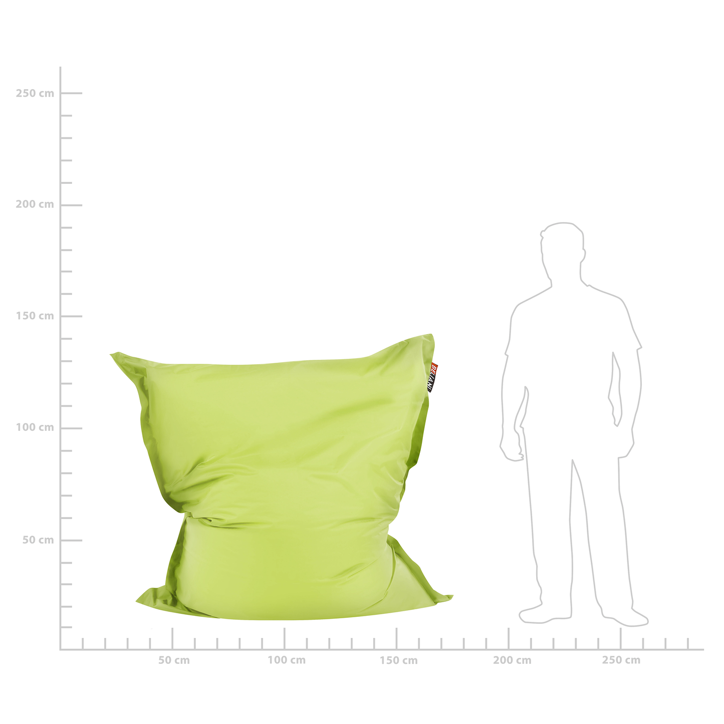 Sitzsack 300 L FUZZY 140 cm 180 cm Limettengrün