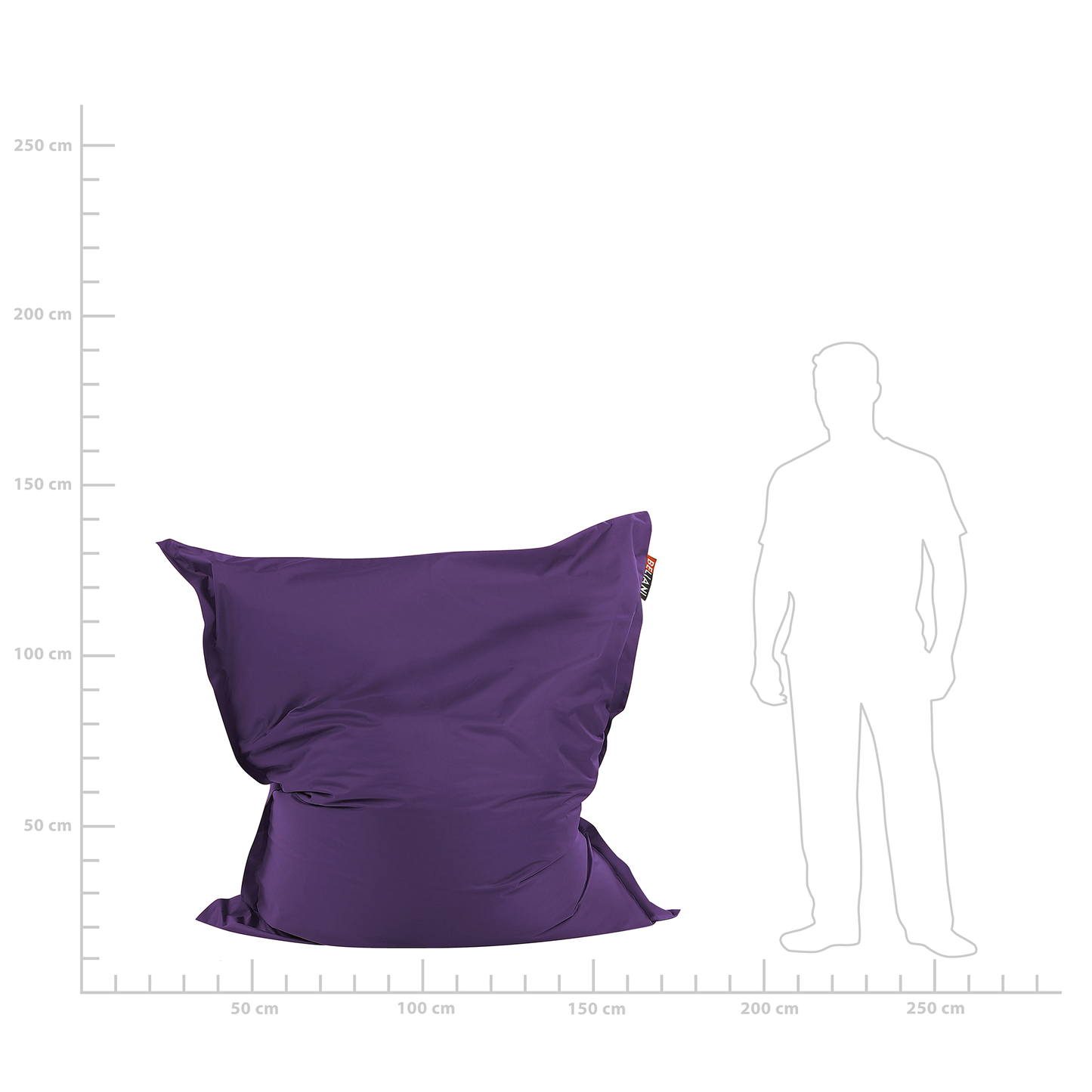 Sitzsack 300 L FUZZY 140 cm 180 cm Violett