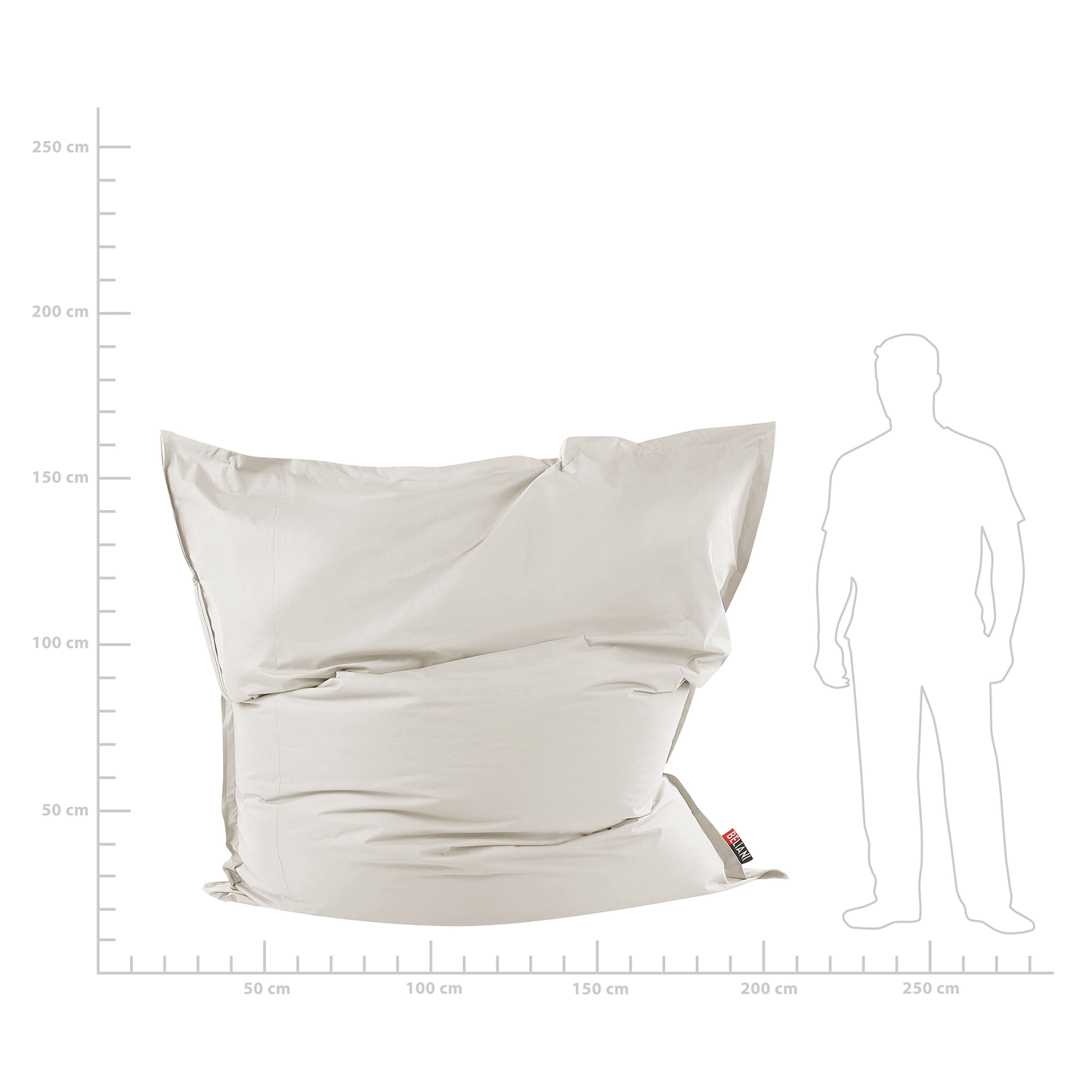 Extra grosser Sitzsack Cremeweiss FUZZY