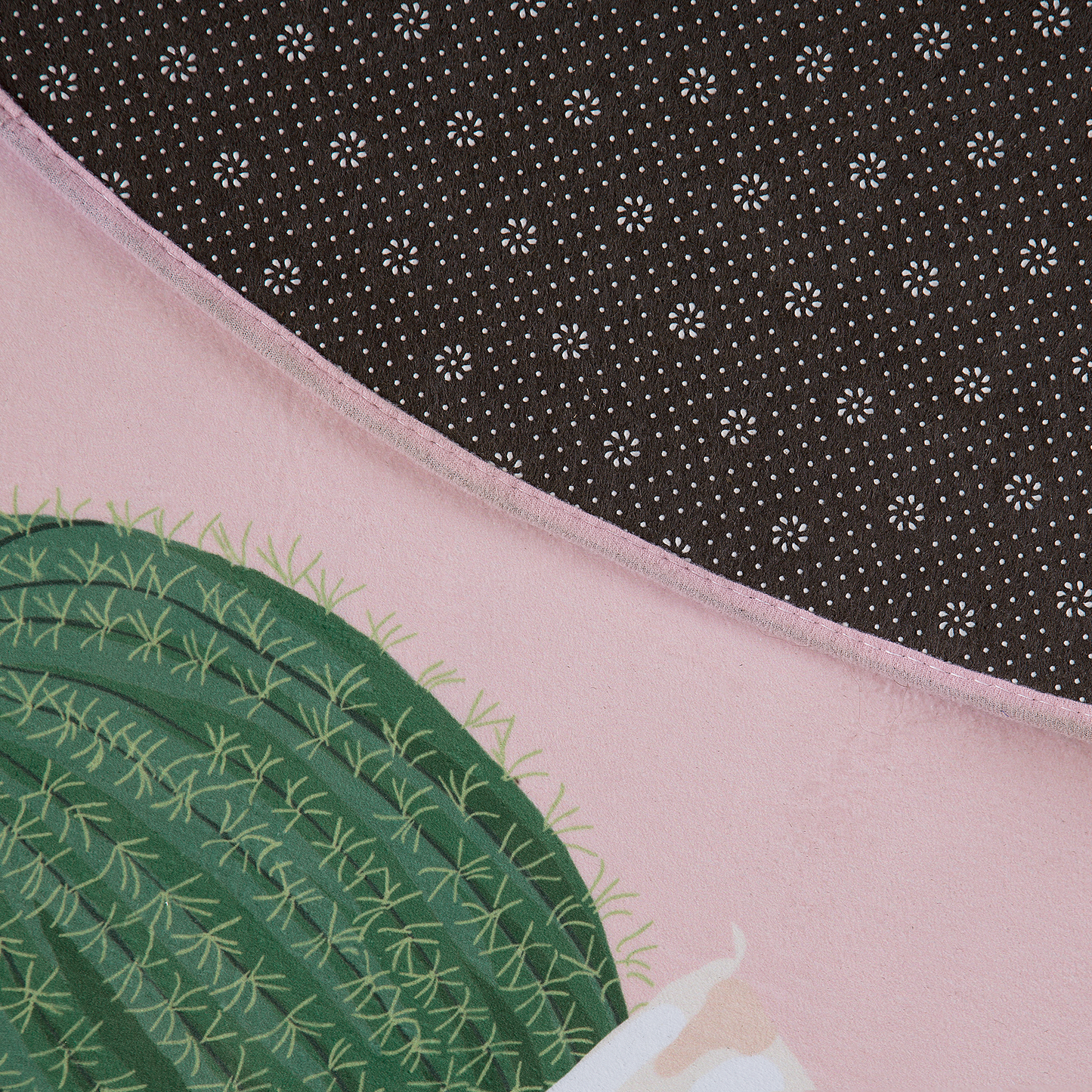 Kinderteppich rosa ⌀ 120 cm Kaktus-Muster Kurzflor ELDIVAN