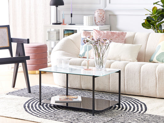 Couchtisch Marmor Optik weiss / schwarz rechteckig GLOSTER