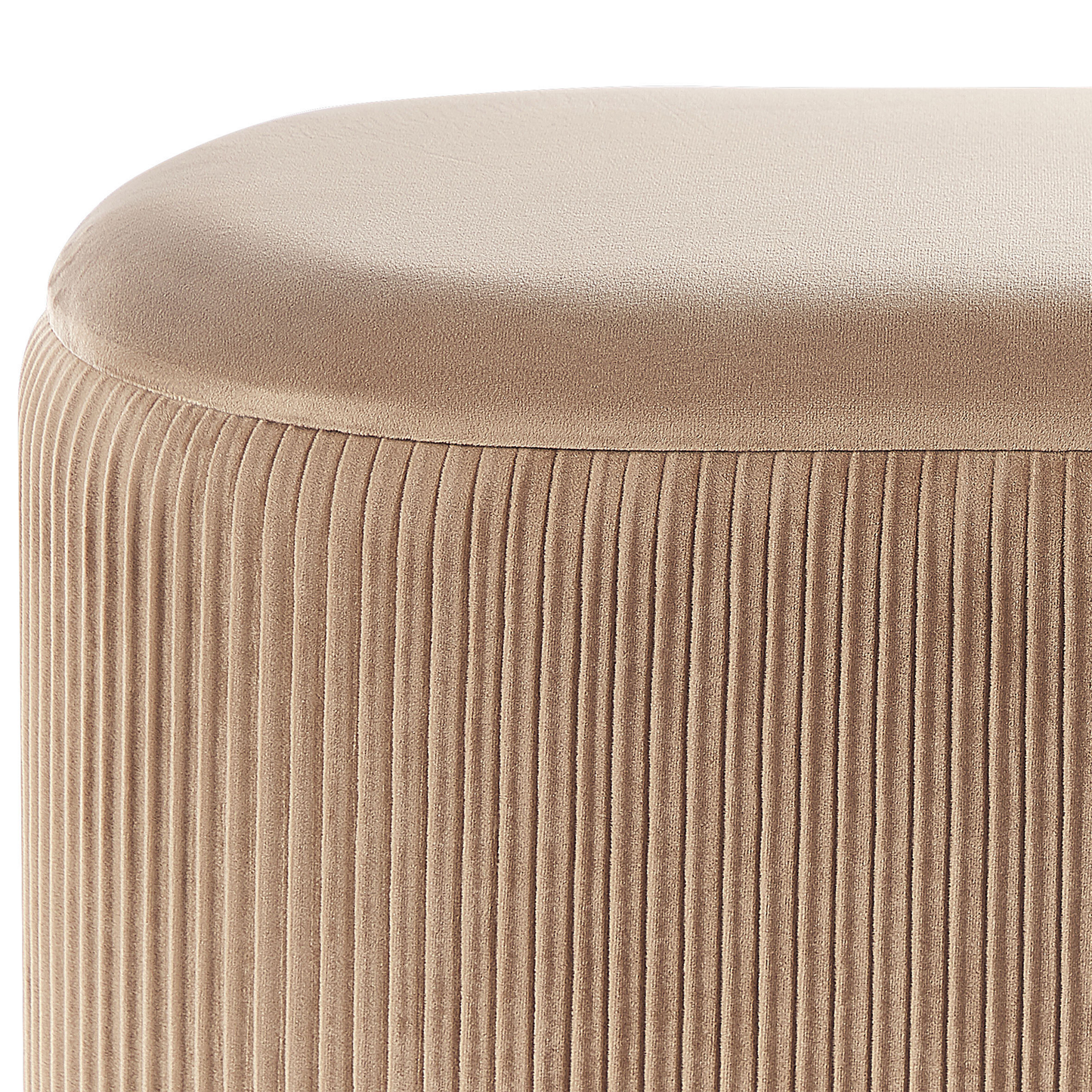 Pouf mit Stauraum Samtstoff beige 55 x 35 cm RICHLAND