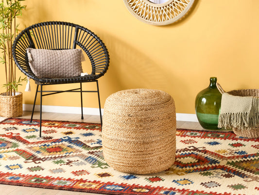 Pouf Jute sandbeige rund ⌀ 46 cm DALAMA