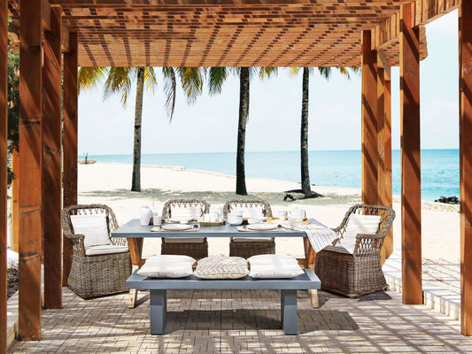 Gartensessel 2er Set mit Auflagen MAROS Rattan Naturfarben