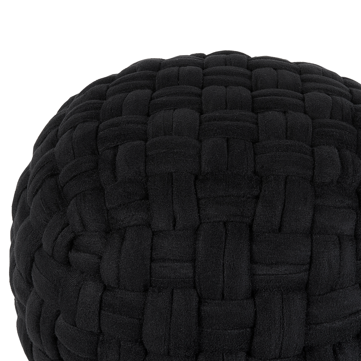 Pouf Samtstoff schwarz rund 45 x 35 cm HOPA