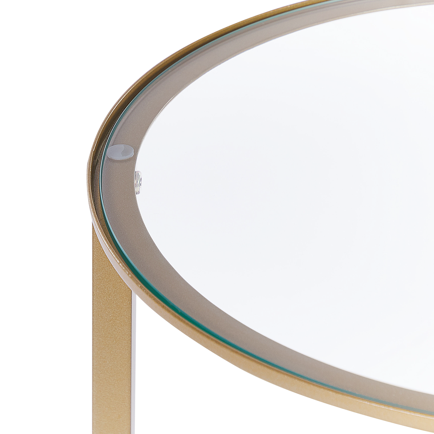Beistelltisch Glas gold / dunkler Holzfarbton ⌀ 40 cm LIBBY