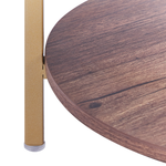 Beistelltisch Glas gold / dunkler Holzfarbton ⌀ 40 cm LIBBY