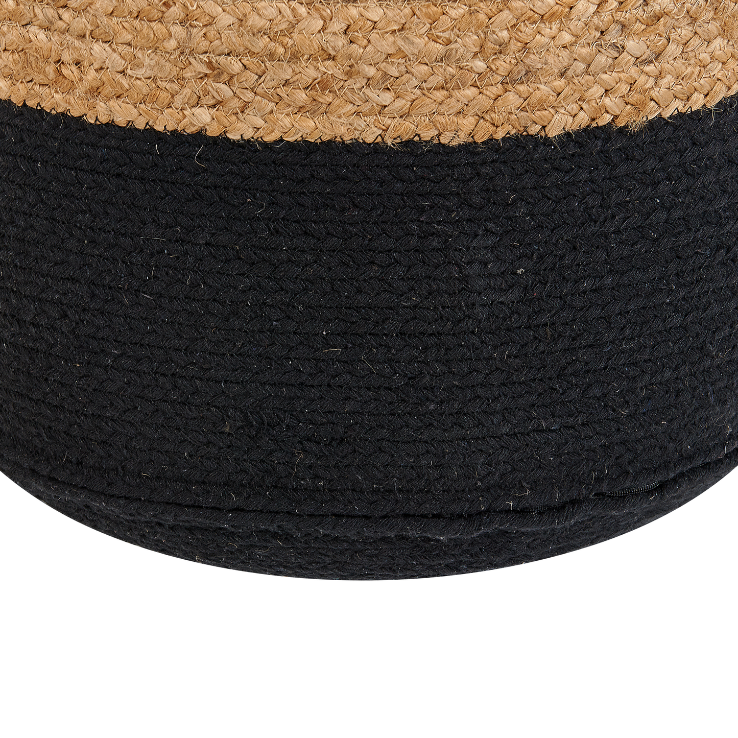 Pouf Jute / Baumwolle beige / schwarz ⌀ 46 cm DALAMA