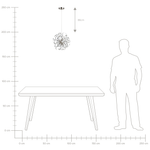 Hängelampe Nickel 7-flammig Schleifen-Optik ICANA